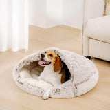 Enclosed Orthopedic Dog Cave Bed – With Joint Support for Small Dogs