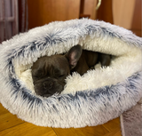 Enclosed Orthopedic Dog Cave Bed –  With Joint Support for Small Dogs