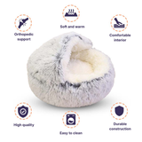Enclosed Orthopedic Dog Cave Bed –  With Joint Support for Small Dogs